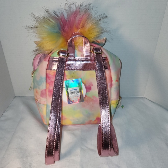 UNDERONESKY Unicorn Tie Dye Rainbow Pastel Princess Mini Zippered Backpack NWT - Picture 5 of 16